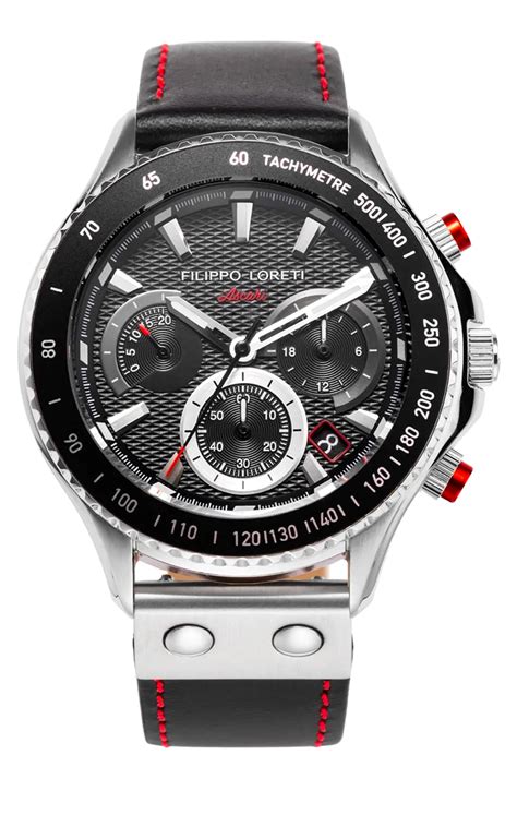 Ascari Sport Steel Black Leather Filippo Loreti Watch
