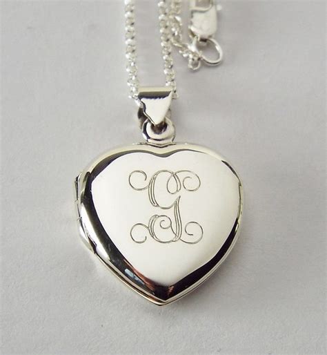 Custom Engraved Locket Personalized Sterling Silver Heart