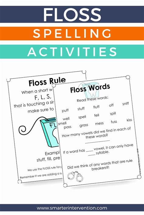 Phonics Floss Rule Worksheet Elegant Floss Spelling Rule Activities