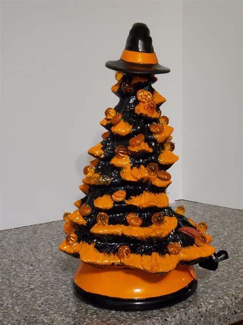 Halloween Tree With Lights Ceramichandmade and Hand Painted. - Etsy