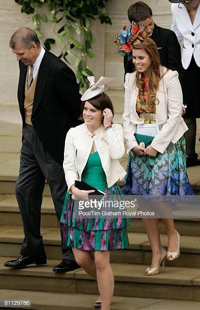 Prince Andrew The Duke Of York Walks With Daughters Princess Eugenie