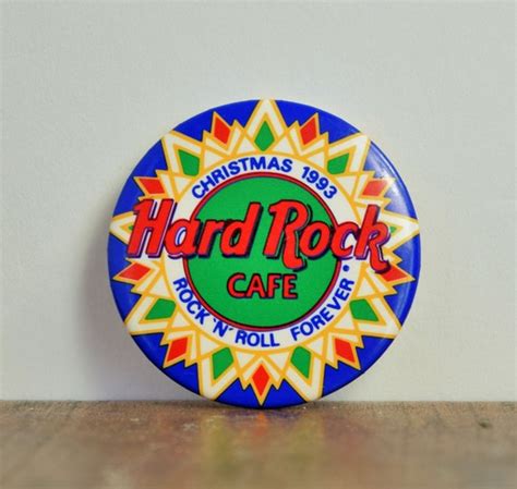 Hard Rock Cafe Pin Vintage Hard Rock Cafe Button Christmas Etsy