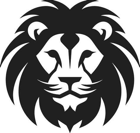 Lions Echo A Vector Logo In Black Darkened Dominance Black Lion