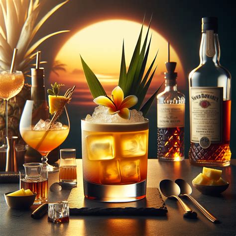 Tropical Sunset Serenade Tranquil Beach Inspired Cocktail