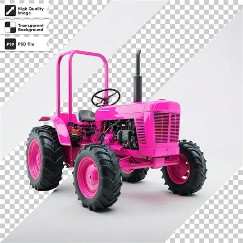 Premium PSD A Pink Tractor With A Black Sticker On The Front