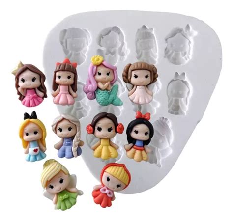 Forma Silicone Princesas Baby Aplique Confeitaria Resina Parcelamento