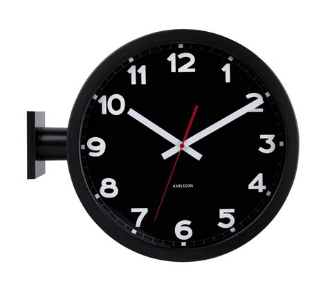 Horloge Murale Double Face H Cm Noir Horloge Pendule But