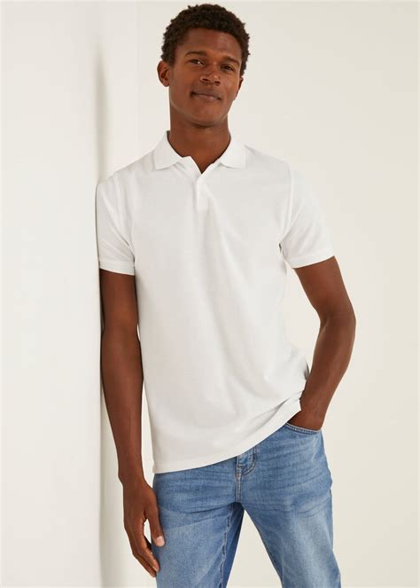 White Essential Polo Shirt Matalan