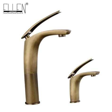 Antique Bronze Bathroom Sink Faucet Crane Mixer Tap Single Handle Vessel Sink Mixer Tall Hot And