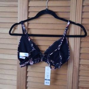 Sundazed Swim Sundazed Nwt Layla Black Printed Triangle Bikini Top