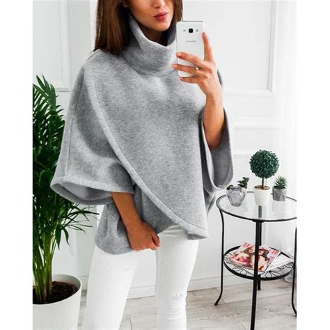 Colors Stylish Loose Batwing Wool Poncho Winter Warm Coat Jacket