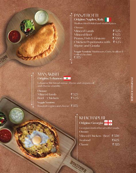 Roastown Global Grill Menu