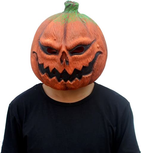 Creepyparty Pumpkin Mask Scary Latex Full Head Mask Fancy Dress