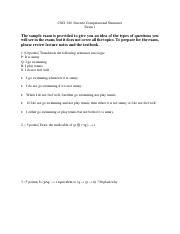 Exam1Sample Pdf CSCI 340 Discrete Computational Structures Exam 1