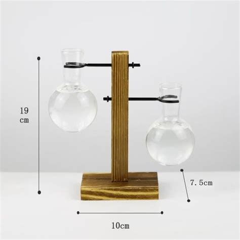 Vase C Jardini Re En Verre Et Bois Pour Terrarium Pot De Fleurs