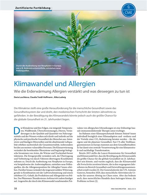 PDF Klimawandel Und Allergien