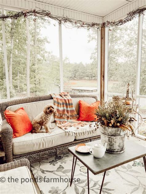 How To Decorate A Screened In Porch For Fall Entertaining