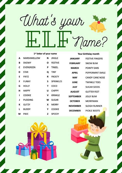 Whats Your Elf Name Elf Name Generator Printable Elf Name Instant