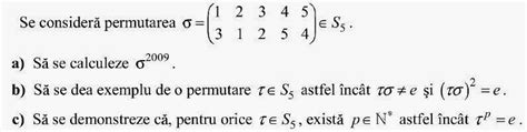 Probleme Rezolvate De Algebr M Algebra Permutari