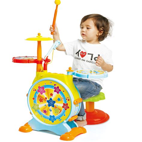 Buy PREXTEX Kids Drum Set - Toddler Drum Set Includes Toy Microphone ...