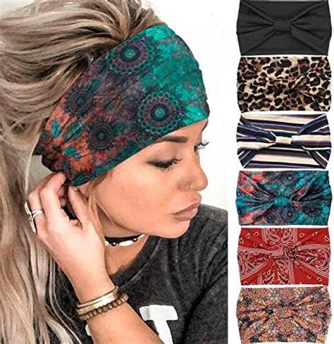 Stgdak Boho Headbands For Women Fashion Stretch Wide Hair