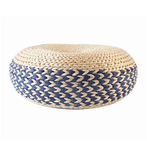 Vietrustic Water Hyacinth Round Wicker Ottoman Home Decor Wholesaler