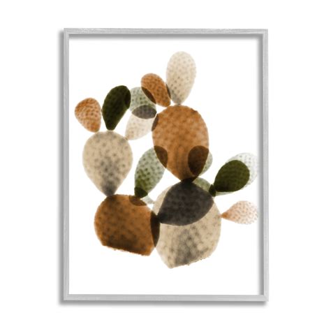 Stupell Industries Prickly Pear Cactus Plants Layered Green Brown