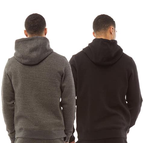 Buy Crosshatch Mens Two Pack Hoodies Black/Charcoal Marl