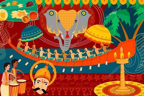 Vector Illustration Of Happy Onam Festival Celebration Background