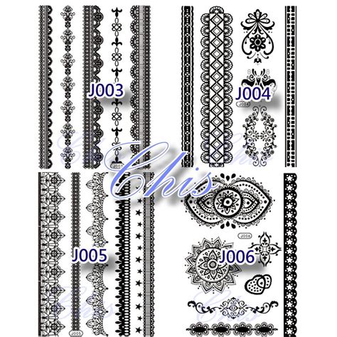 Tattoo【黑色蕾絲刺青貼紙】刺青貼紙 黑蕾絲紋身貼 大腿紋身貼 手環 手臂紋身貼 花朵紋身貼 圖騰紋身貼紙 Chis 蝦皮購物