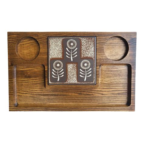 1970s Wood Charcuterie Board With Tile Chairish