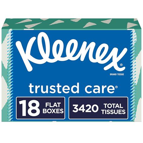 Kleenex Trusted Care Everyday Facial Tissues 190 Tissues Per Flat Box