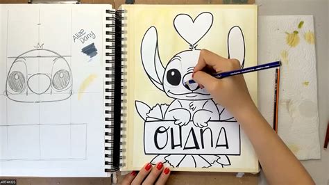 Como dibujar a Stitch Ohana super fácil paso a paso art4kids