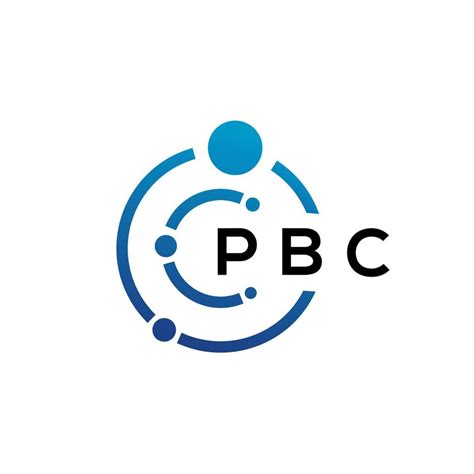 diseño de logotipo de tecnología de letras pbc sobre fondo blanco pbc