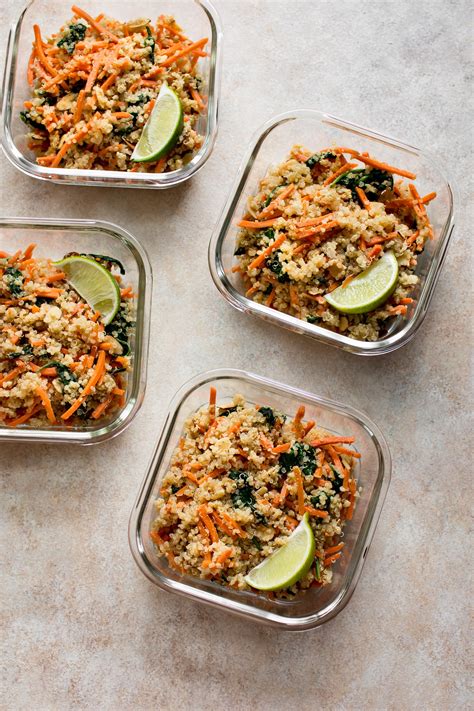 Spinach And Quinoa Vegan Meal Prep Bowls • Salt And Lavender