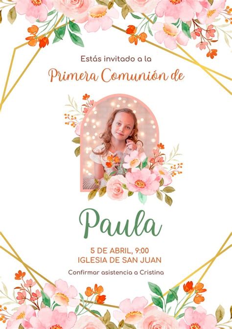 Plantillas De Comunion Gratis Y Personalizables Canva