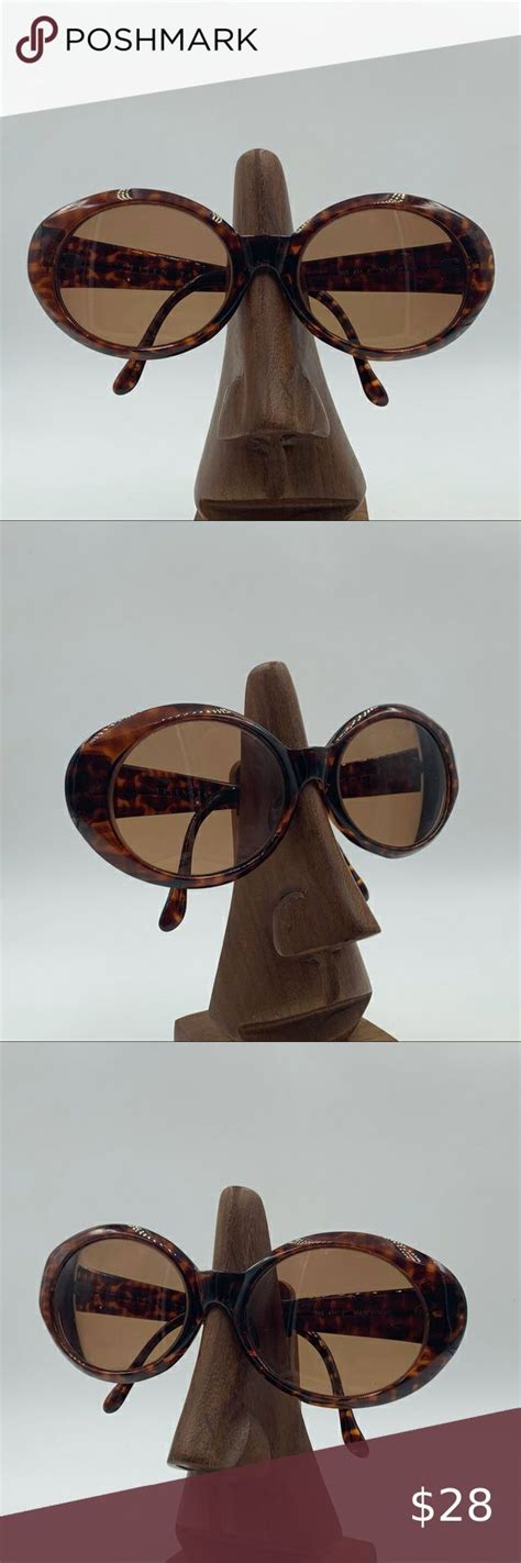 Vintage Ellen Tracy Tortoise Oval Sunglasses Frame Oval Sunglasses Ellen Tracy Sunglasses