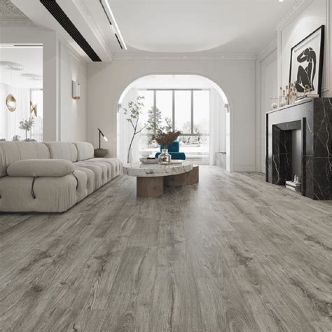 High Gloss 8mm Grey Wood Laminate Flooring | DFD