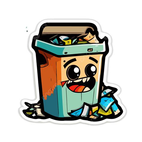 Trashbin Sticker Vector Throw Away Trash Throw Away Trash Clipart