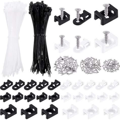 Lot De 480 Attaches De Câble Autobloquantes Noires Et Blanches 150 X 4