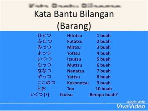 Belajar Bahasa Jepang Kata Bantu Bilangan Youtube