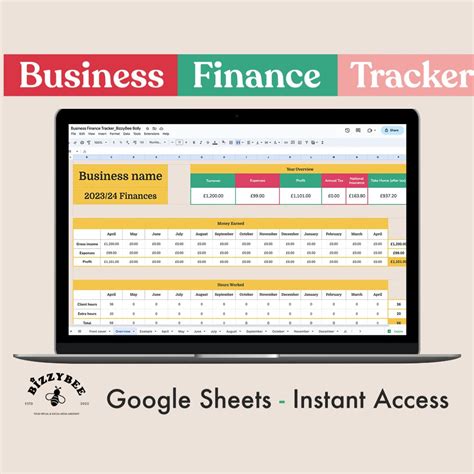 Business Finance Tracker Invoice Tracker Hours Capacity Tracker Etsy