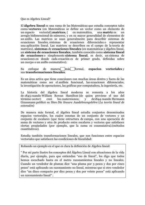 Algebra Lineal PDF Descarga Gratuita