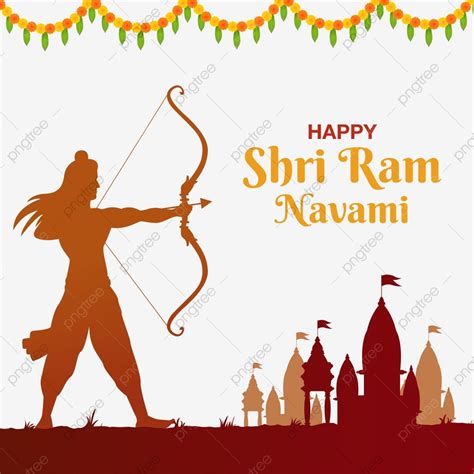 Shri Ram Vector Hd Png Images Shri Ram Navami With Bow Arrow Greeting