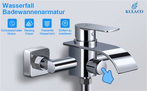 Kulaco Badewannenarmatur Wasserfall Wasserhahn Badewanne