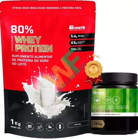 Combo Whey Kg Concentrado Creatina G Growth Supplement Frete Gr Tis