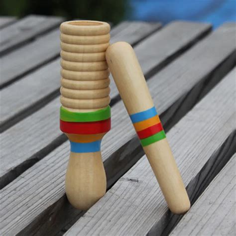 Wooden Musical Instrument Children Kid Toys Sound Tube Small Single