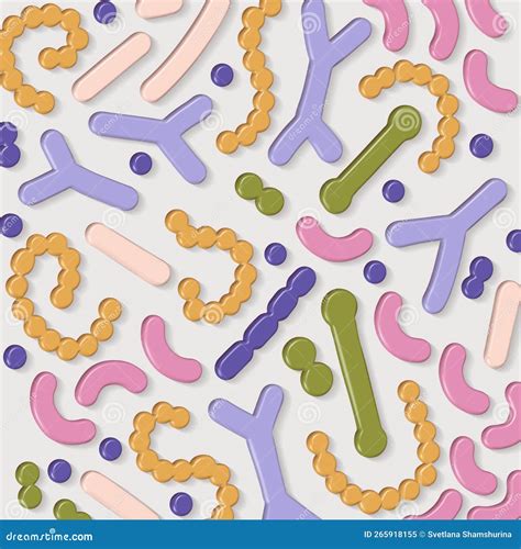 Microbiome Background Pattern Probiotic Bacteria Backdrop With