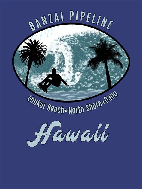 Surfers Beach Palm Trees Waves Banzai Pipeline Hawaii Essential T