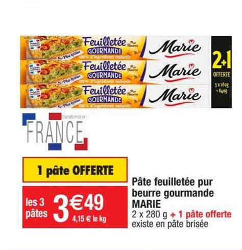 Promo P Te Feuillet E Pur Beurre Gourmande Marie Chez Migros France